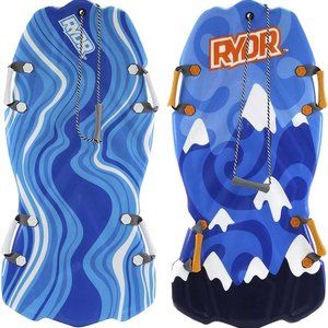 45 Inch Molded Snow Sled (Lime) - Two Riders - Kids Winter Foam Sled - Downhil